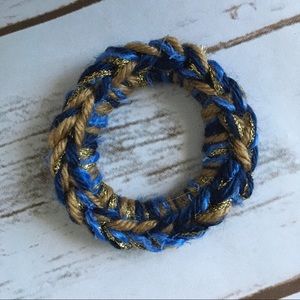 Textured multicolor handmade crocheted scrunchie